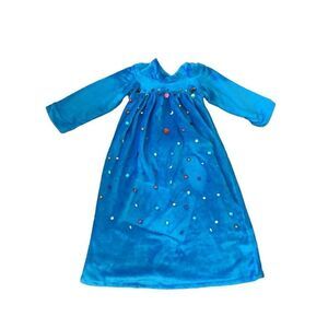 Girls Fleece Bedazzled Gemstone Dress Sleepwear Gown Pajamas